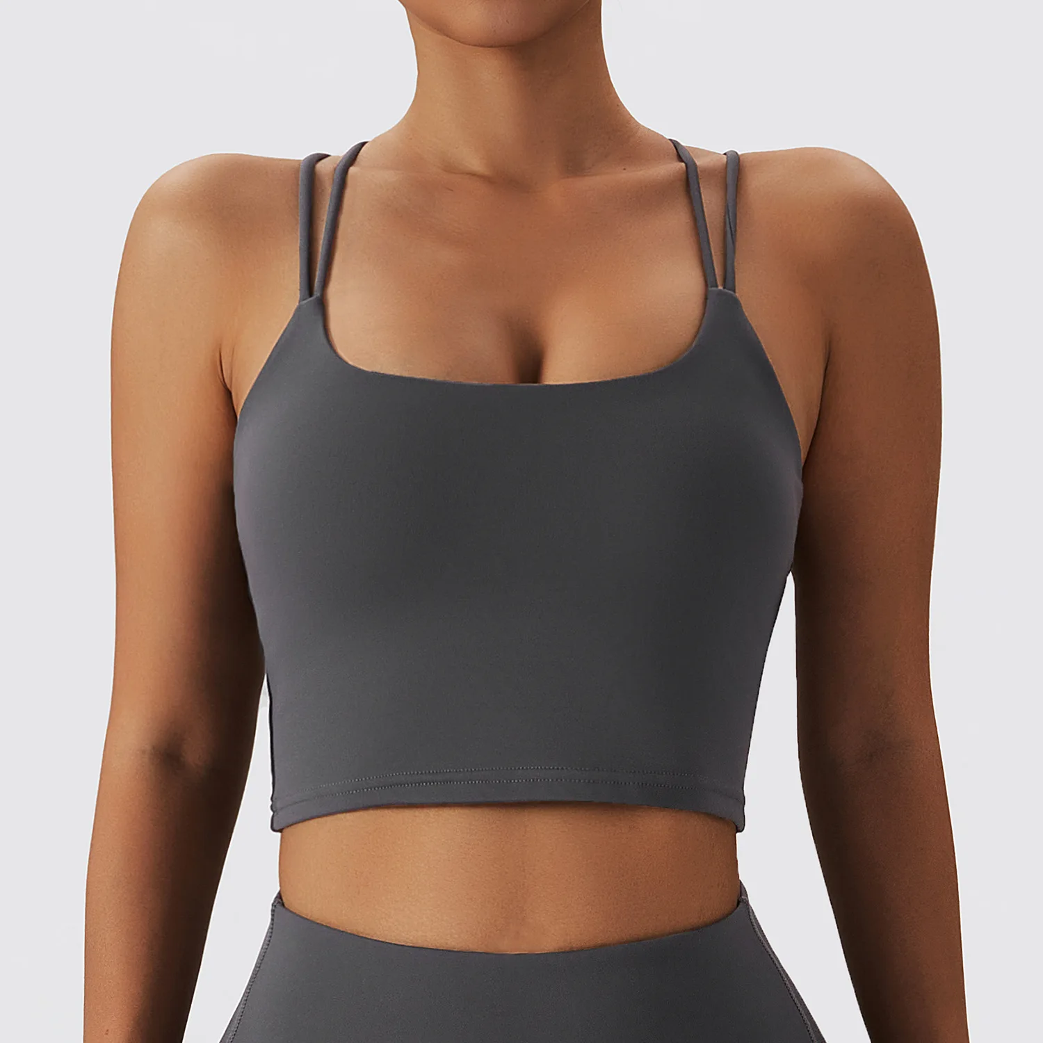 Winter Warm Sports Underwear Beauty Back Plush Thick Yoga Bra Top Running Nude Fitness Vest