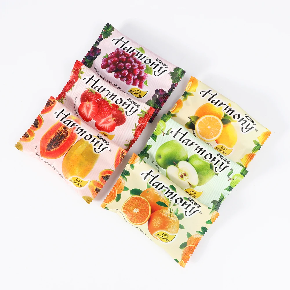 Wholesale Lemon Refresh Body Harmony Soap 75g in Multiple Flavors Offer Carving Logo Original Papaya Whitening Soap Body Wash