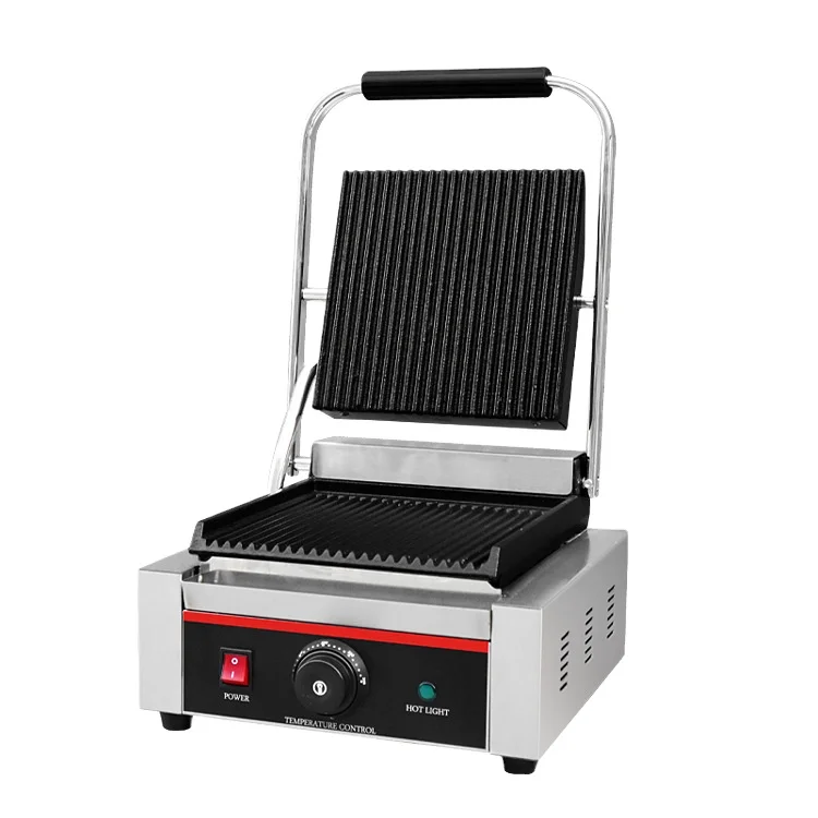 High quality restaurant steak seafood fish meat sandwich press machine pressing plate griddle