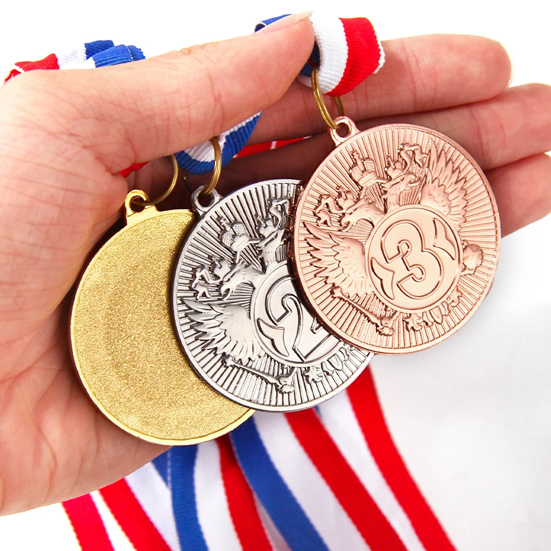 Gold Silver Brass Sport Soccer Medals And Trophies 2024 Graduation Medal Custom 3d Medal