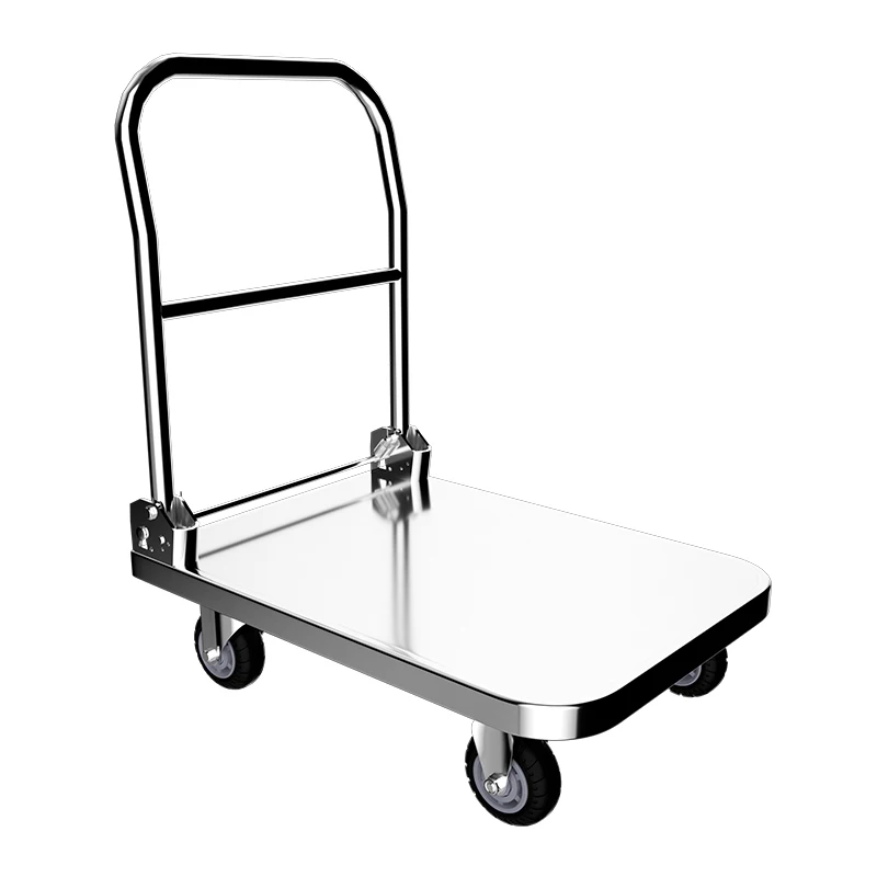 Stainless steel Industrial steel Heavy Duty Foldable Platform Hand Trolley Cart Truck with 4 wheels 150 kg 300 kg load