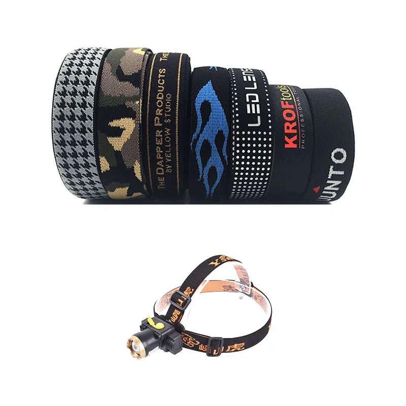 Эластичная лента из полиэстера с жаккардовым логотипом и регулируемой пряжкой для активного отдыха