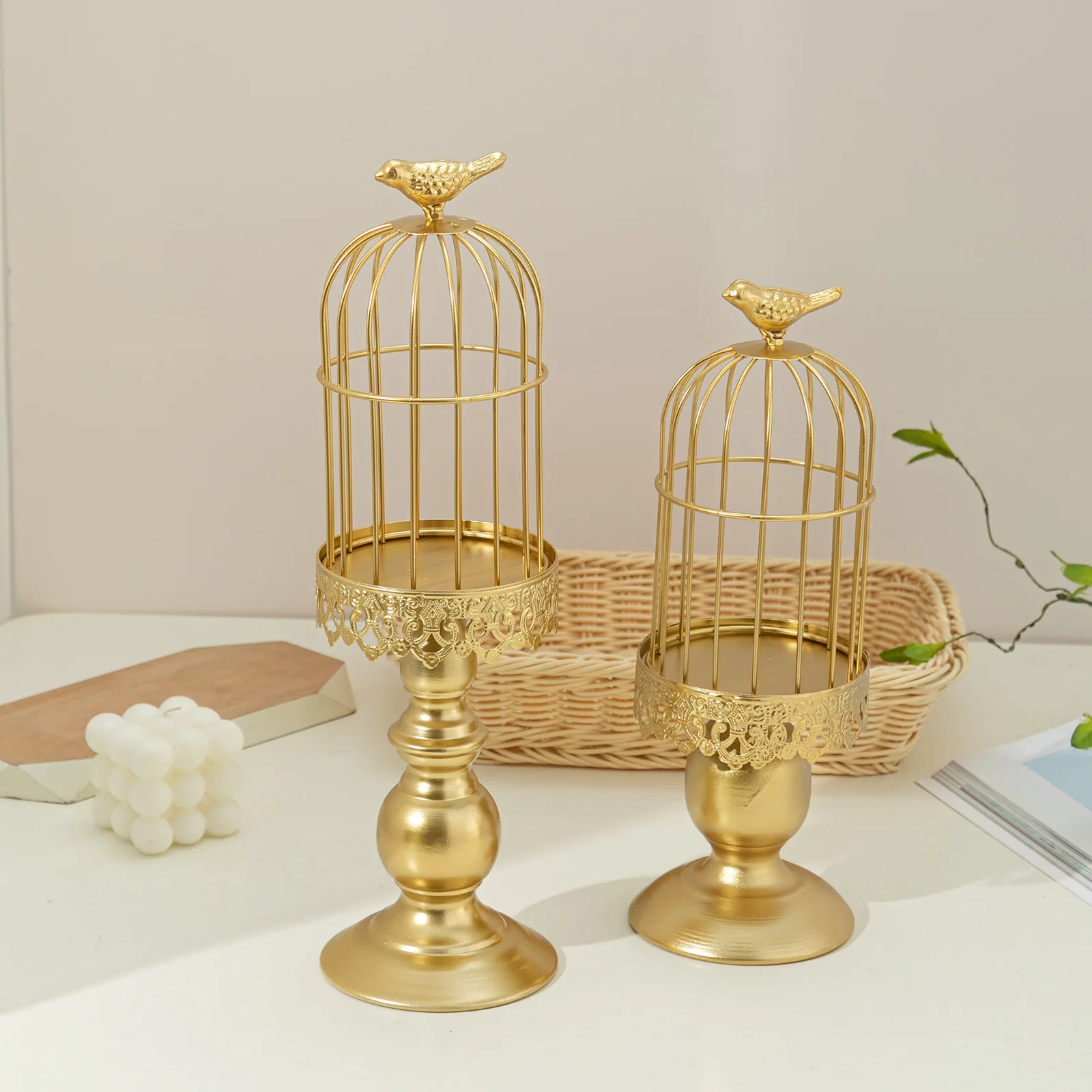 European and American hot -selling home candle bird cage clear candles jars candlesticks decoration