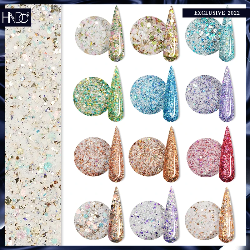 HNDO 2024 Hot Selling Best Grade Ultra Fine Glitters High Grade Shape glitter acrylic dipping powder for mix UV GEL