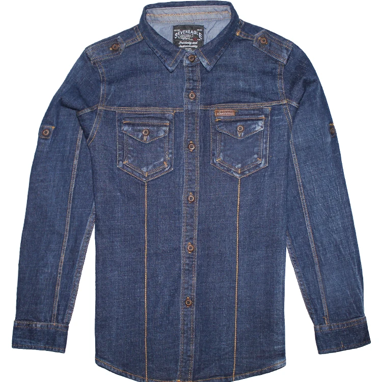 
Model Number 1B171799A Long Sleeve Denim Blouse Children Clothes Casual Kids Denim Shirts Single Breasted 