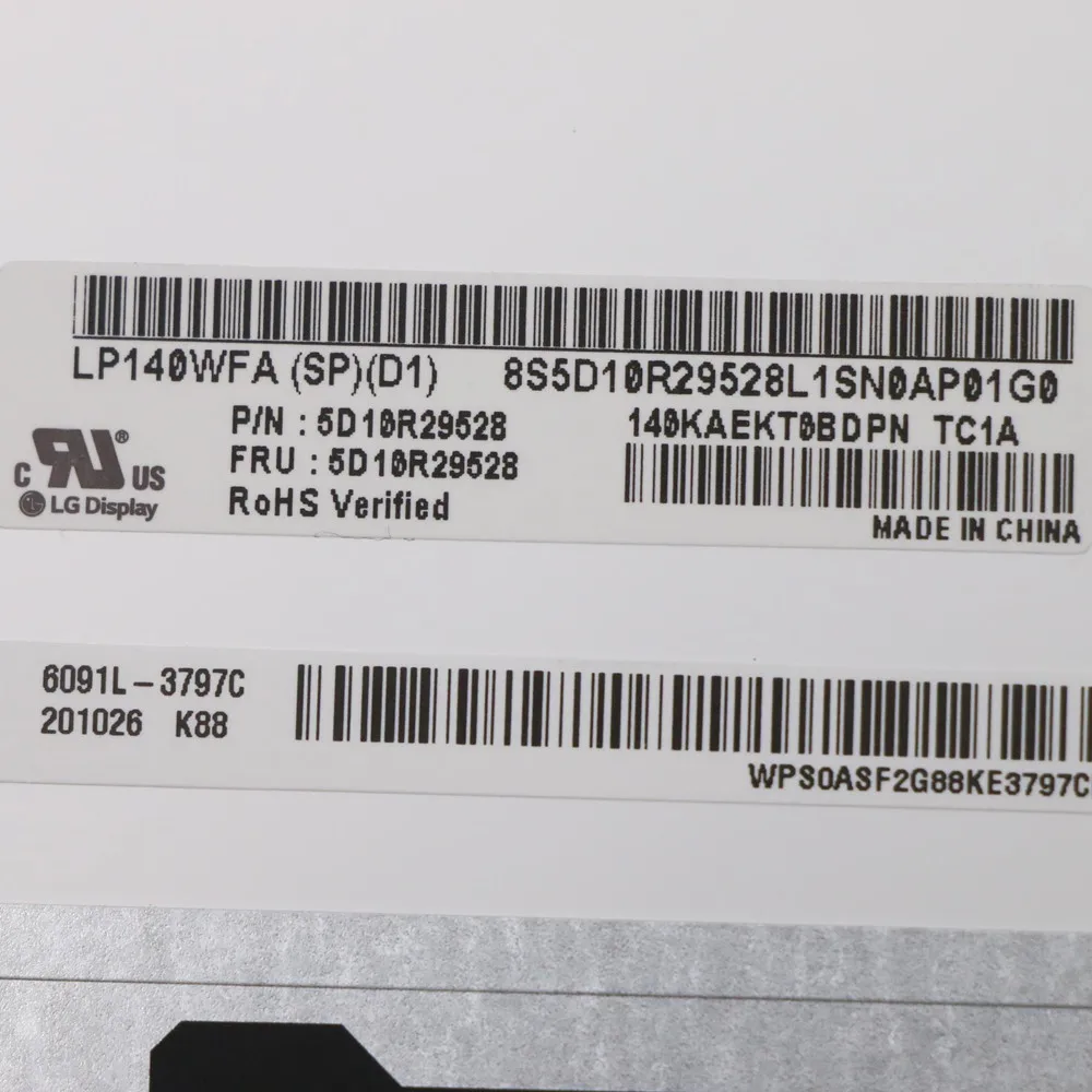 LP140WFA-SPD4 02HL712 LP140WFH-SPD3 5D11C12740 LP140WFH-SPD1 5D10Z46334 LP140WFH-SPD6 5D11F28687 LP140WFA-SPD1 LCD Screen