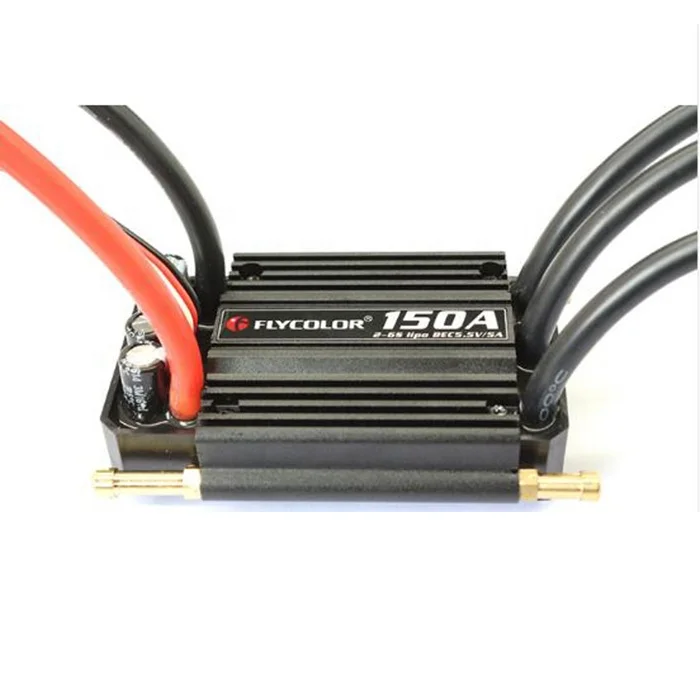 Водонепроницаемый Бесщеточный Регулятор Скорости Flycolor 150A ESC 2-6S Lipo с BEC 5,5 В/5A система водяного охлаждения для радиоуправляемой лодки