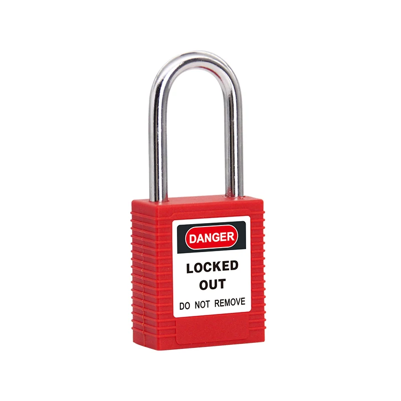Nylon plastic safety padlock for LOTO lockout