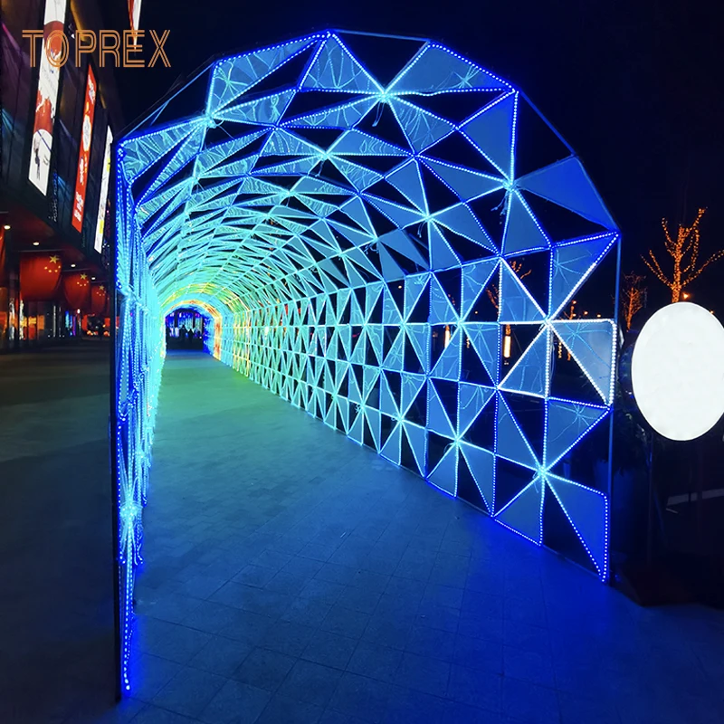Outdoor commercial christmas festival decor customisable led tunnel light arch
