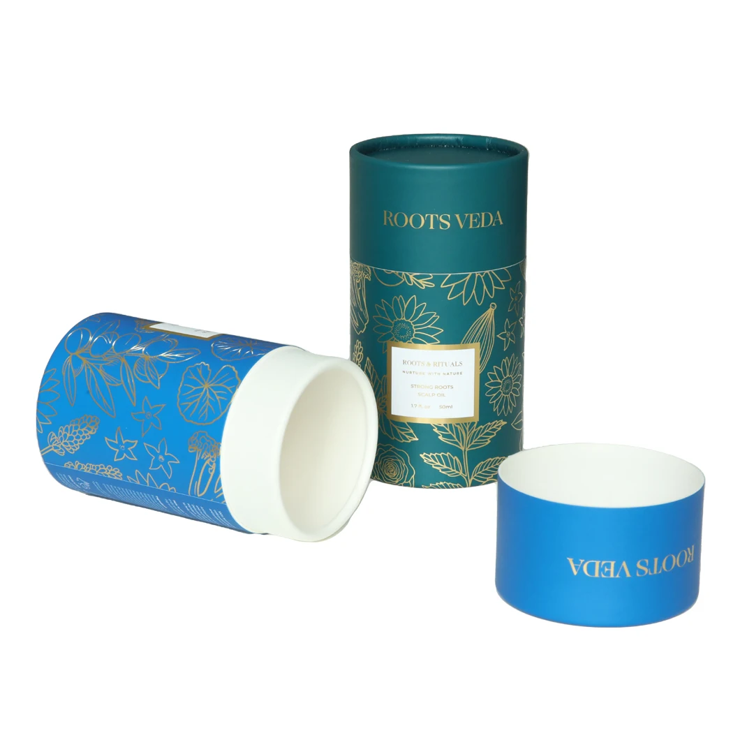 Custom Luxury Lip Balm Pack Cosmetic Tubes Cardboard Round Carton Essential Oil Candle Jar Gift Paper Tube