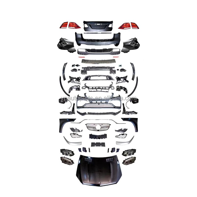 ML Class W164 Car Upgrade to GLE-Class W166 A Style Look Auto Bumpers Headlights Tail Light