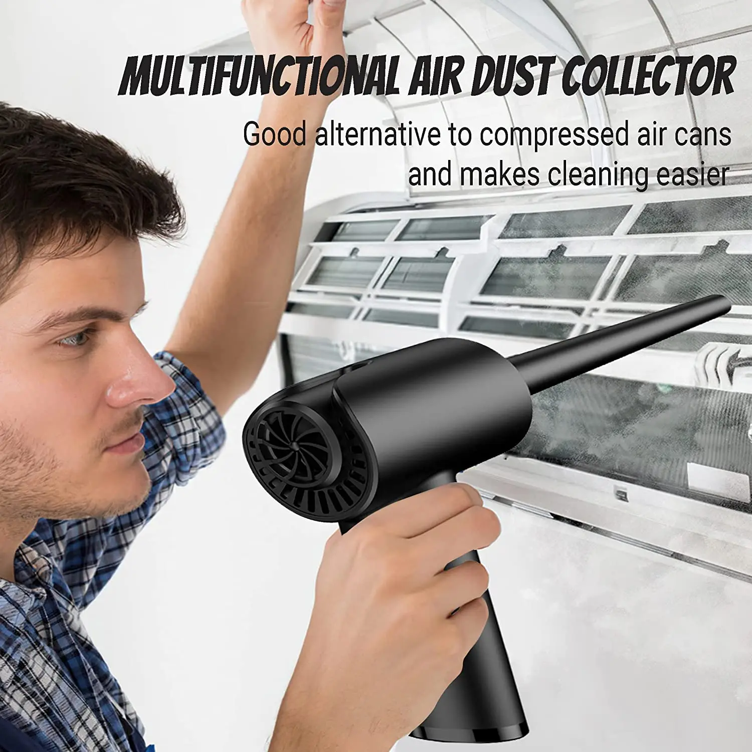 Air Duster 51000rpm Rechargeable Keyboard Cleaning Kit Computer Car Household Dust Removal Compressed Air Can Cleaner