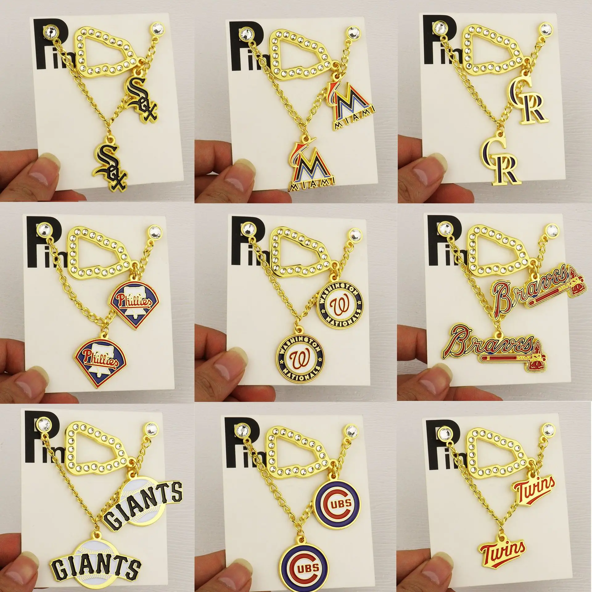 New Era hat pin MLB team logo decorative hat pendant_hat chain metal pin