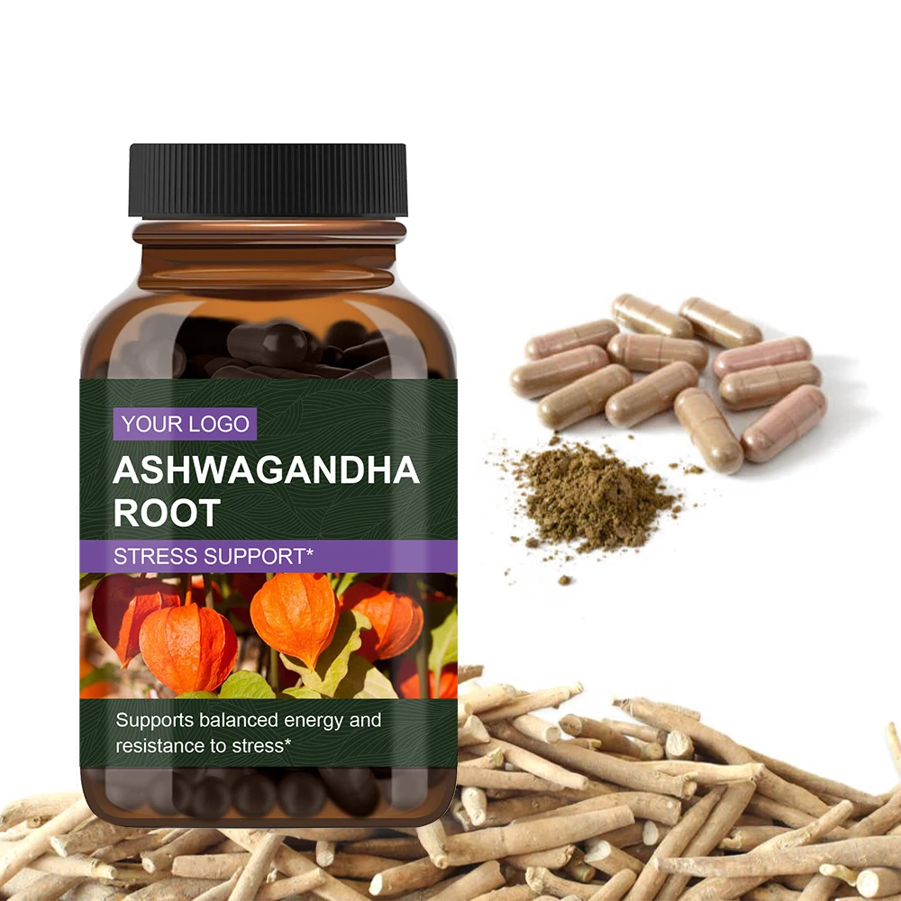OEM травяные добавки: Ashwagandha аюрведический экстракт порошок 1%-10% и корня капсулы 500 мг-60 колпачков/флакон