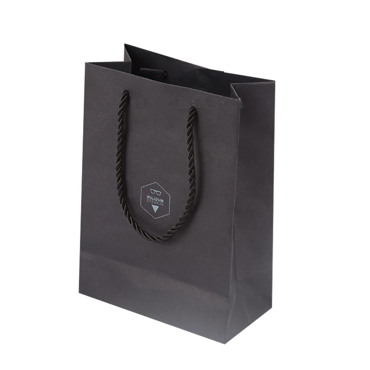 Hongxi OEM ODM переработанный Пользовательский логотип большой камень дешевая розовая черная биоразлагаемая бумага шоппинг Розничная сумка с ручкой