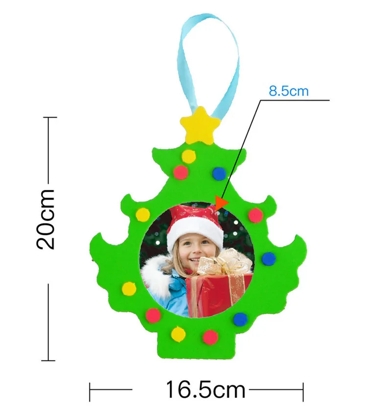 2019 DIY Craft Foam Christmas Photo Frame Kits for Holiday Picture Frame Gifts and Tree Decoration