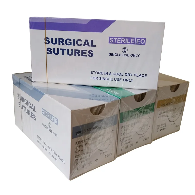 Surgical Suture Polyglactin 910 PGLA  Chromic catgut absorbable Silk Nylon Polypropylene Medical Sutures 75CM 45CM 30CM