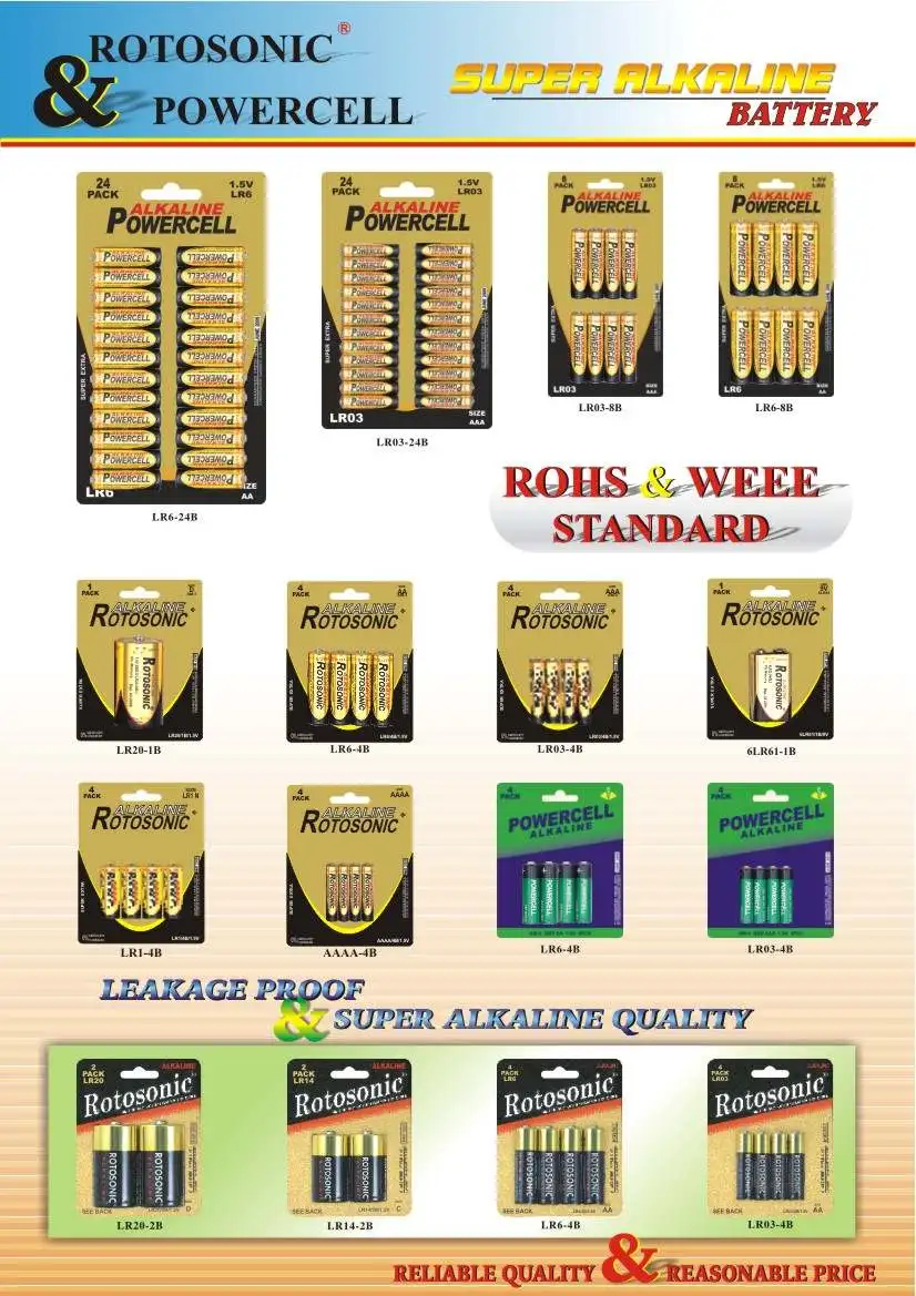 Rotosonic Super cell мощные aaa 1 5 в 140 мин. батареи щелочные
