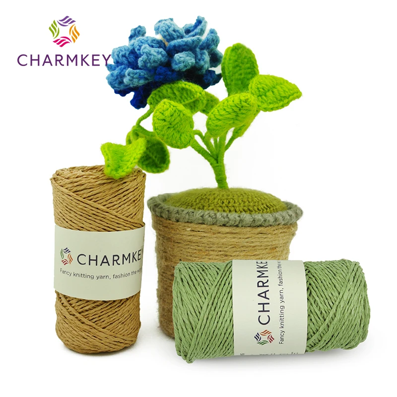 Hot sale customized 110 gram per roll colored flat paper rope 100% Paper Raffia fashion bundle gift box Raffia yarn for crochet