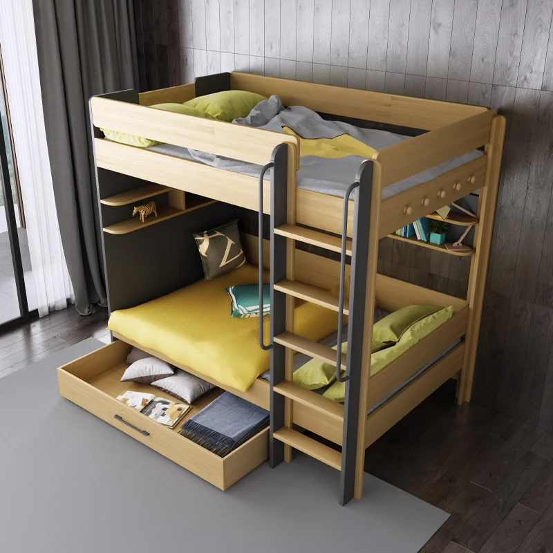 Европейский тип контракт пластинчатого типа детская кровать двухъярусная кровать для хранения