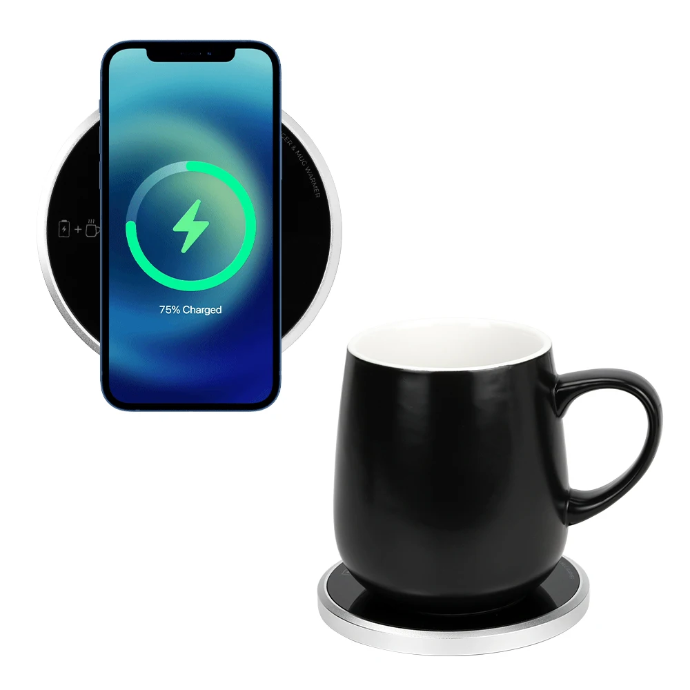 Smart thermostat 55 degrees ceramic cup electric warmer coffee cup with wireless charger