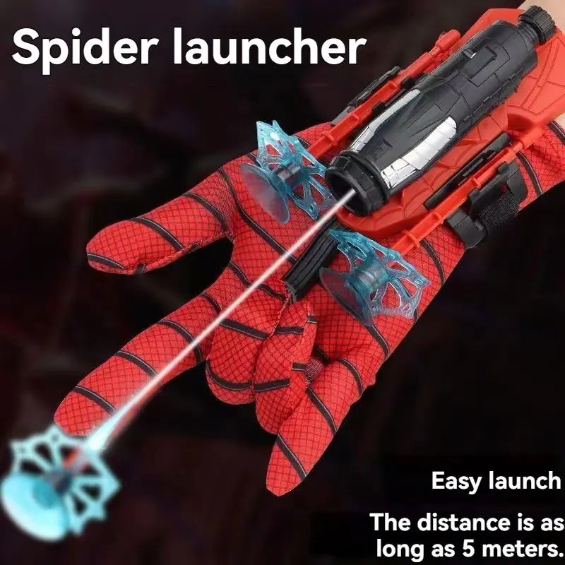 Cosplay Spider Man Toys Pretend Super Man Bow And Arrow Launcher Web Shooter Safety Wrist Toys Games For Kids