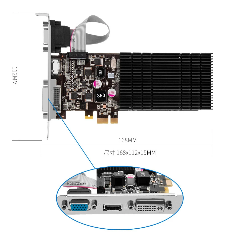 GT210 PCIE1X Graphics Card 1G 1X 1U2U  GT730 GTX750 Ti 960 VGA Card Support OEM