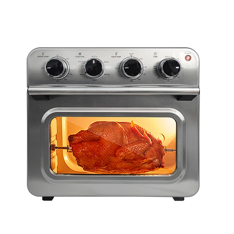 stainless steel digital air fryer oven 25l with visible window