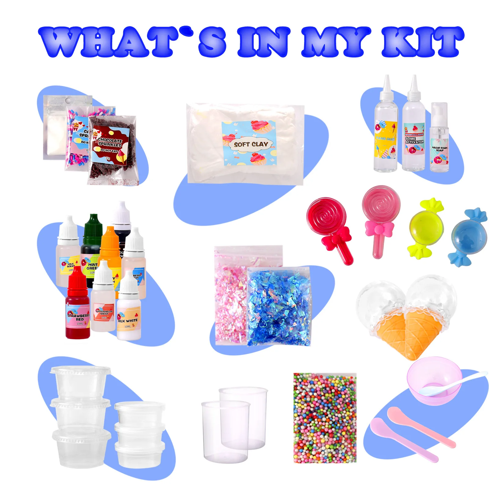 TS DIY Cake Chocolate Donuts& ice Cream Dessert Theme Slime Kit for Kids Party Favors to Make Butter Cloud and Foam Slime