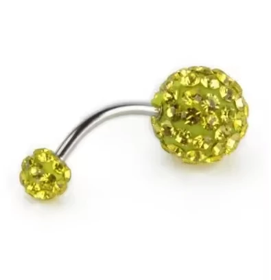 Wholesale Body Piercing Jewelry Bling Czech Crystal Navel Ring Classic Stainless Steel Belly Button Ring