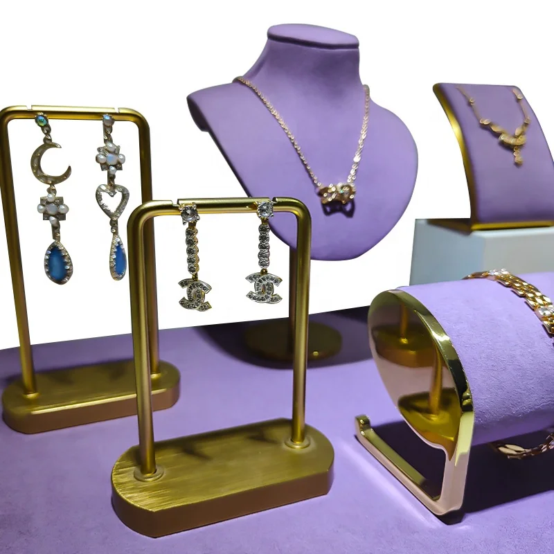 Custom Logo Jewelry Organizer Jewelry Storage Bag Velvet Jewelry Box Hot Selling European Vintage Wooden Necklace Display Stand