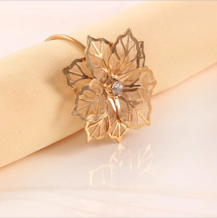 Декоративное кольцо для салфеток Bismillah, кольцо для салфеток, медные золотые кольца для салфеток с цветком