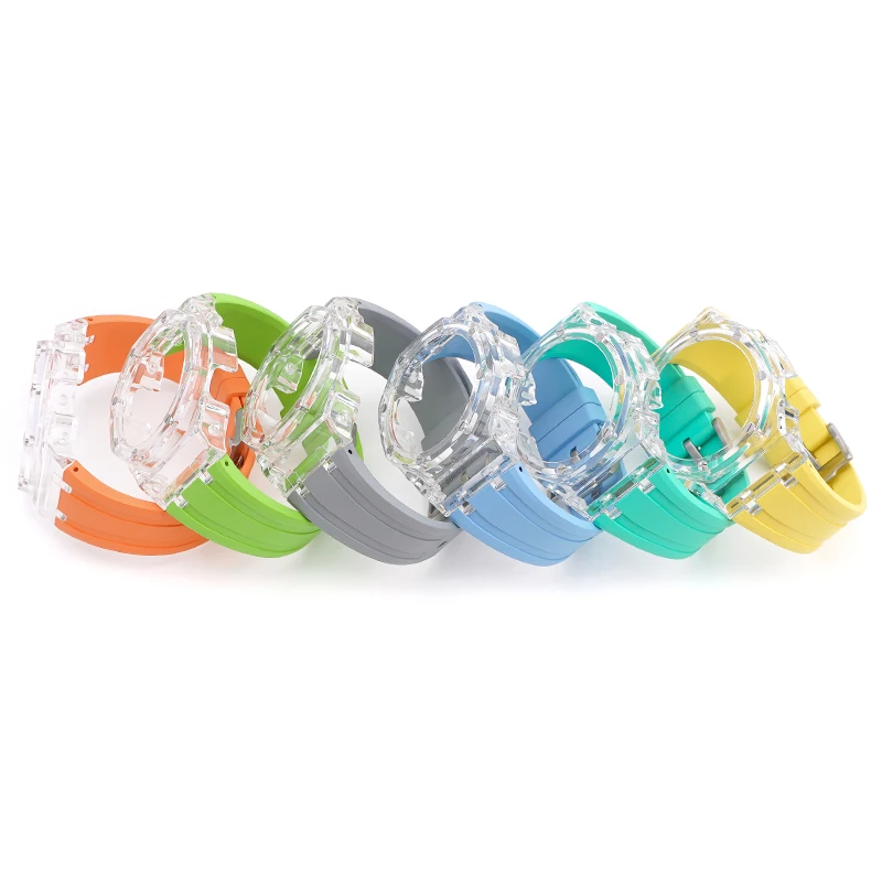 Новое поступление 12 видов цветов резинки для часов FKM аксессуары с ПК чехол GAX-100 GA-110 ремешок