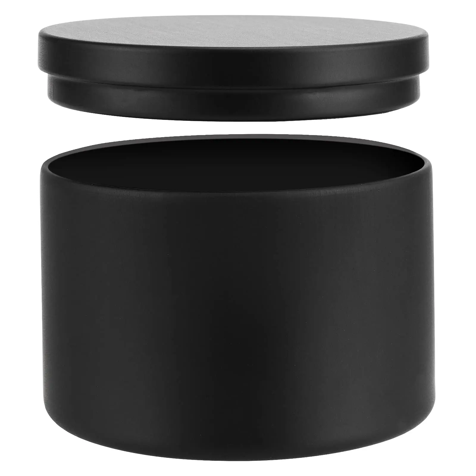 Tinsmaker RTS Empty Metal Round Storage Containers  Matte Black Gold  Sliver Wood  8 oz Candle Tin Cans Jars with Slip-On Lids