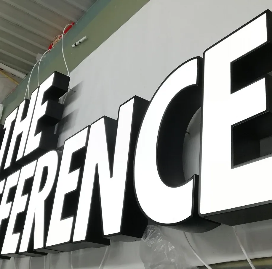 Night Light Projector Lighting Letter Black White Front Lit Led Channel Letters Lighted Sign With Good Service