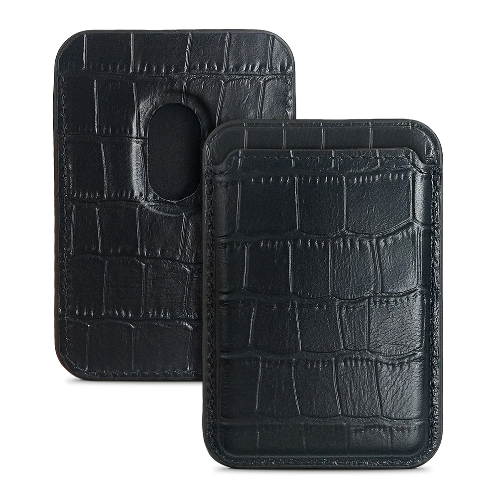 High quality New Arrivals Real Leather crocodile grain Wallet Credit Card Holder with Magnetism