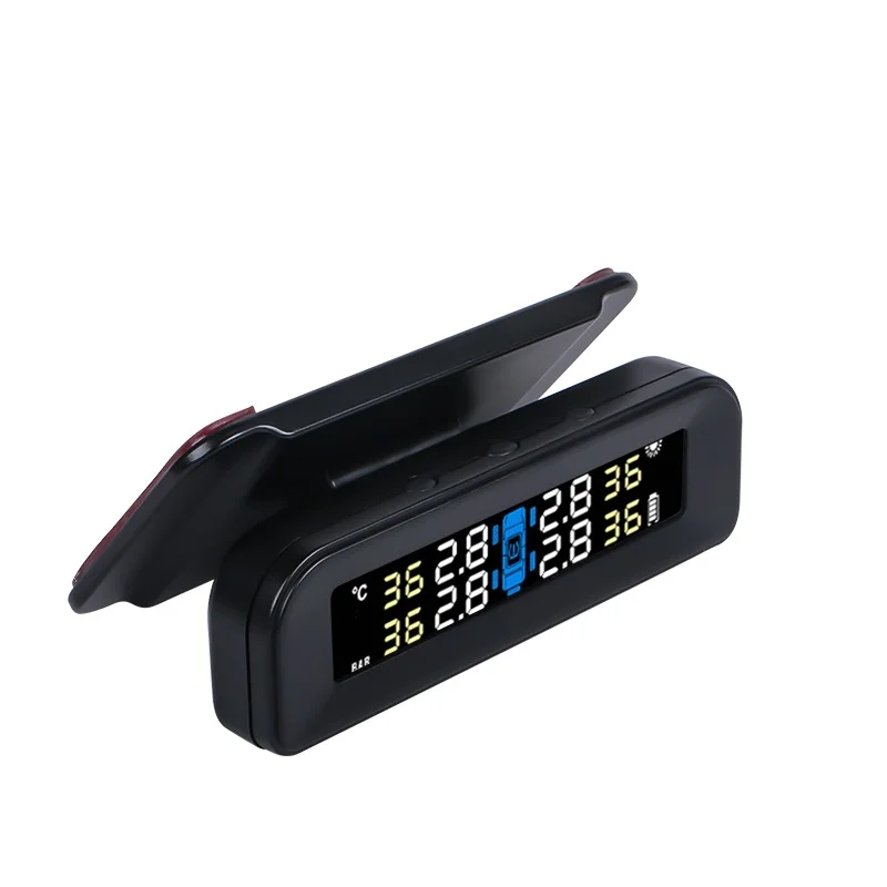 ЖК-дисплей ненормальный сигнал тревоги автомобильный TPMS монитор безопасности шин Солнечная беспроводная система контроля давления в шинах