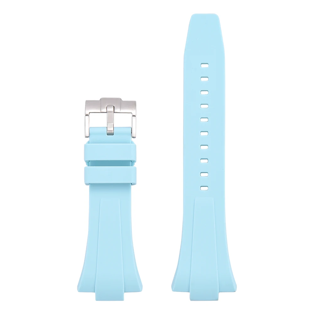 JUELONG Customized Quick Released Fashion Curved End Rubber Watch Strap 11mm 12mm Double Switch Ear Soft Silicone Watch Band