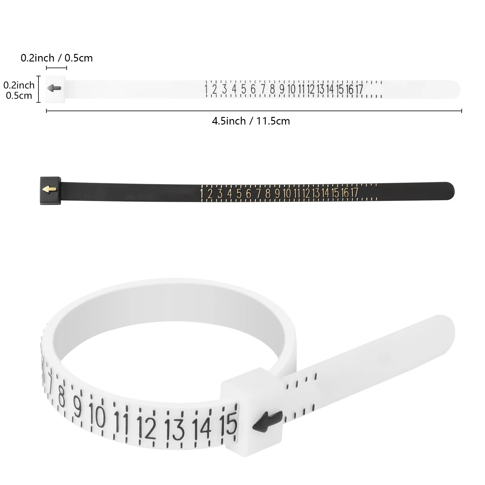 NJC Jewelry Ring Measuring Tool Europe USA Hong Kong Japan UK Size Plastic Ring Ruler Band Reusable Beauty Tool Tape Measure
