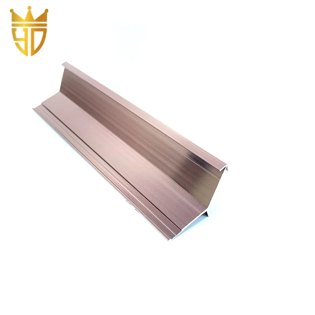 Source Factory Can Customize the Corner Aluminum Profile Metal Decorative Strip Drawing Process Trimming Line Wholesale