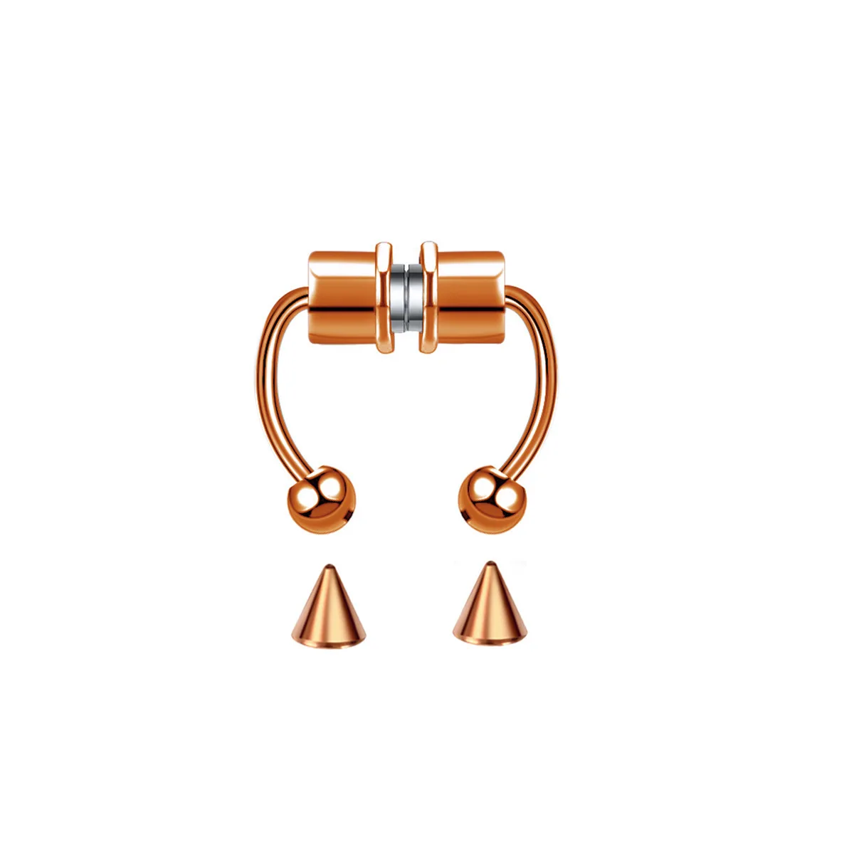 Nose Rings Stainless Steel Horseshoe Hoop Nose Ring Non Piercing Jewelry Magnetic Faux Septum Nose Rings