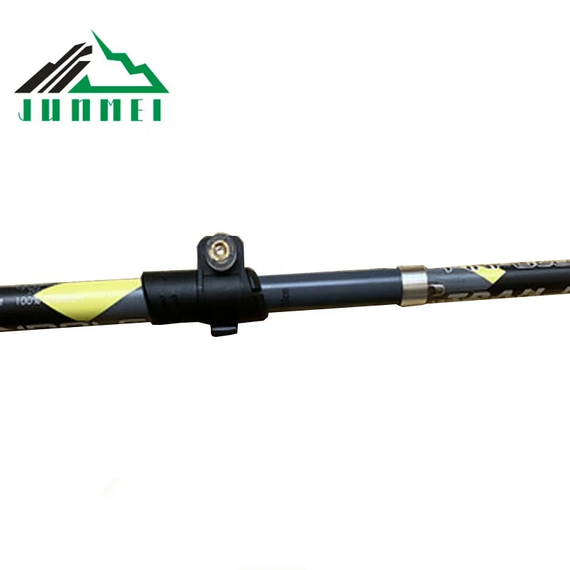 2021 hot sale aluminum alloy cork handle 5 sections trekking pole  ultralight foldable telescopic hiking trial  running pole