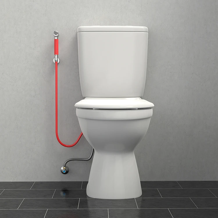 Red bidet spray shattaf toilet bidet sprayer set portable travel camping muslim shattaf for indoors and outdoors