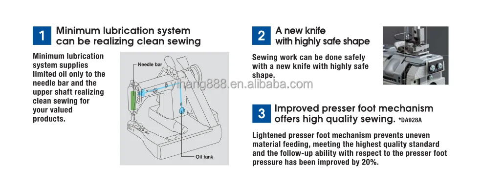 Секундной стрелки брат DA-927A двойной цепного стежка швейная машина