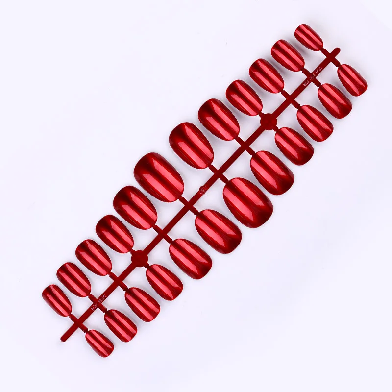 Pack Of 24pcs Pure Color Press on Matte False Nails Art Sharp Square Artificial Fingernails Nails Tips