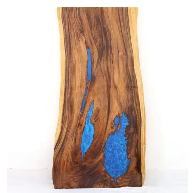 Beauty Blue Ocean Solid Walnut Wood Slab River Dining Epoxy Resin Table