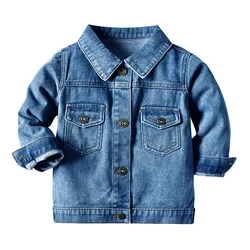 Autumn Denim Streetwear Boy Girl Kids Jeans Coat Long Sleeve Casual Cowboy Baby Jackets&outwears