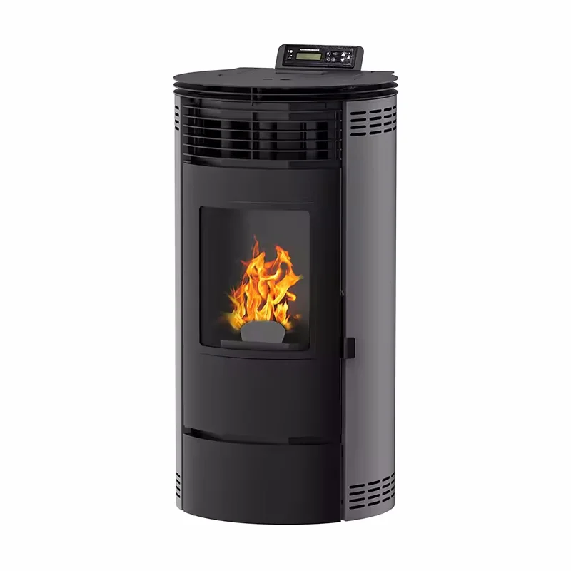 Modern 8KW Cast Iron Wood Stove with Oven Smokeless for Firewood and Pellet Indoor Heating