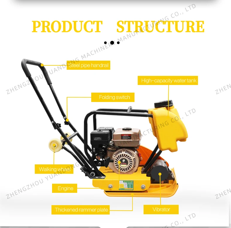 Two Way Reversible Vibratory Plate Compactor Compacting Asphalt Sand Cement Road Vibrating Tamping Compactor