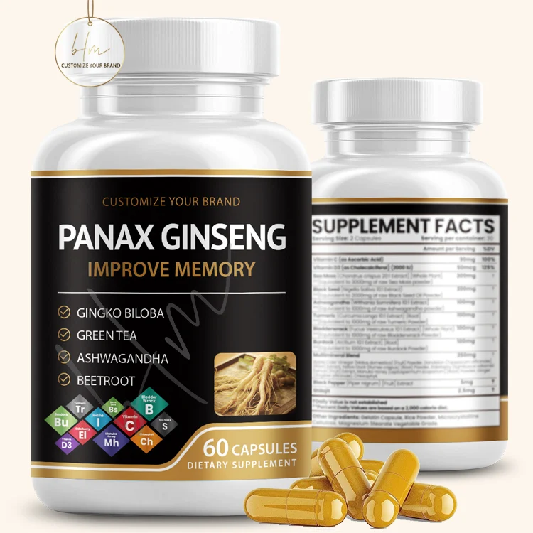 China Herb American Ginseng Astragalus Red Panax Ginseng Gold Capsules